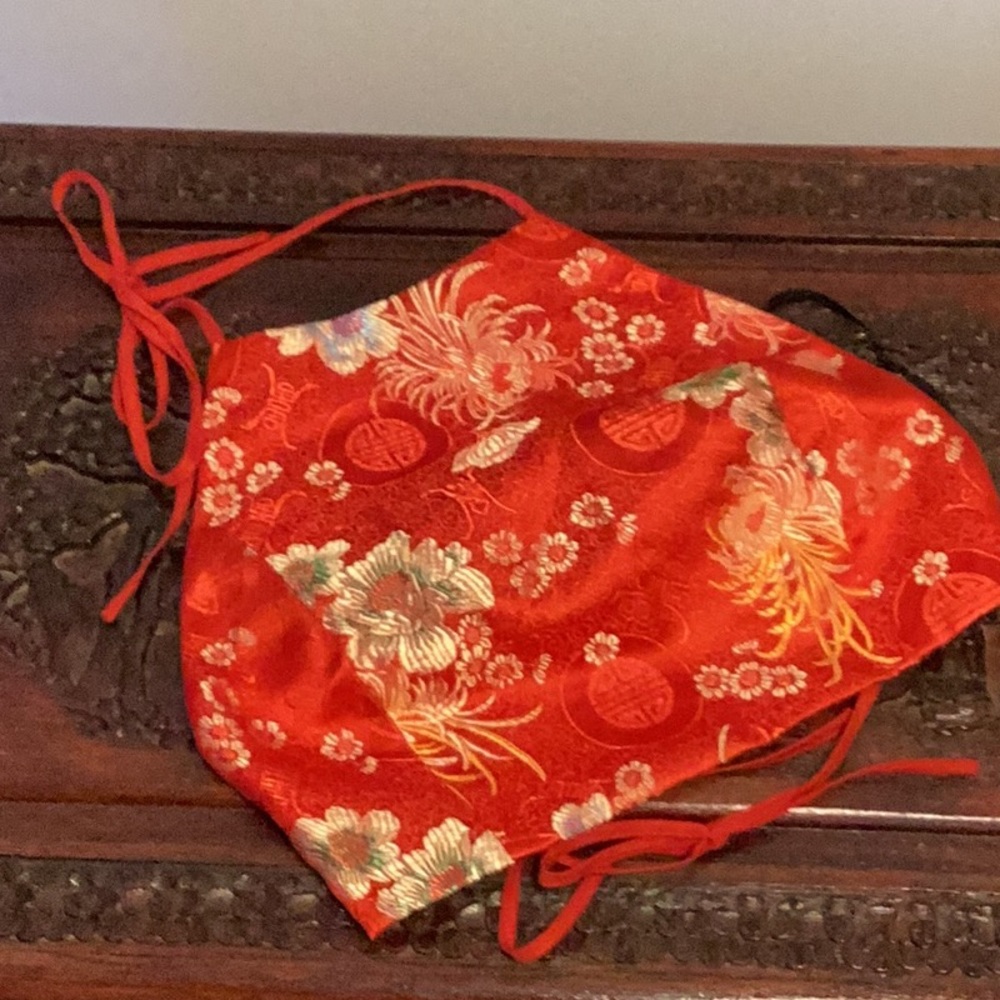 Forever 21 red satin print halter size small